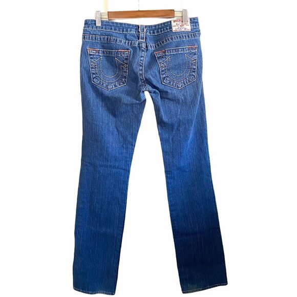 True Religion Women's Johnny Stadium Patch Embroidered Logo Pocket Jeans Size 29 - Picture 8 of 8